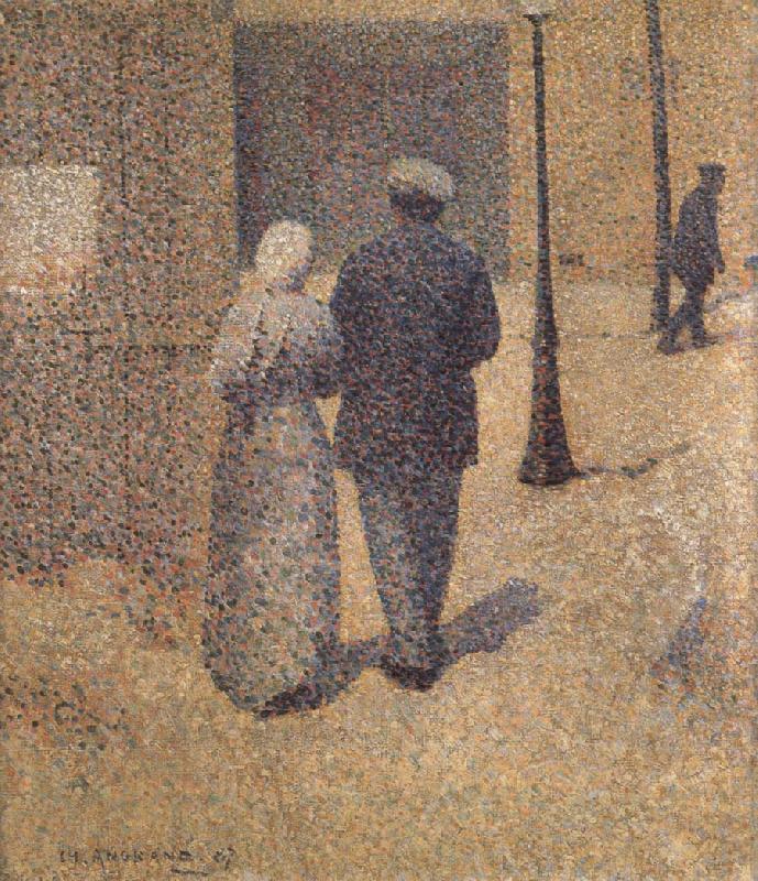 Charles Angrand Man and Woman in the Street Sweden oil painting art